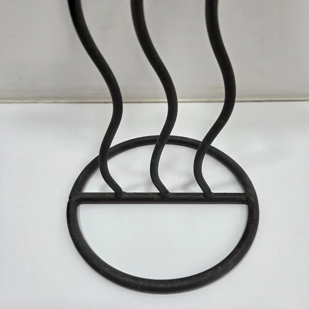 Vintage 90s Large Squiggle Candle Holder w/‎ Cobalt Blue Glass Dolphin